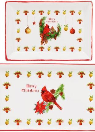 Набір 3 порцелянових страви "merry christmas" для сервірування в подарунковій коробці