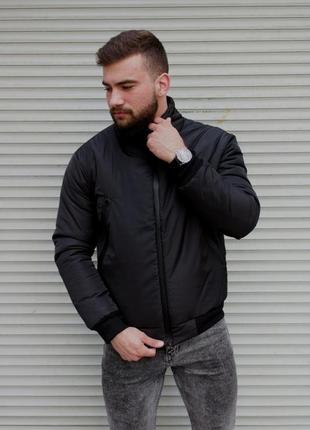Куртка весняна осіння курточка з утеплювачем якісна чоловіча чорна3 фото