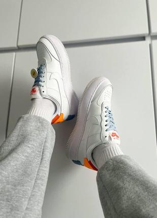 Женские кожаные кроссовки nike air force 1 shadow "white/orange#найк2 фото