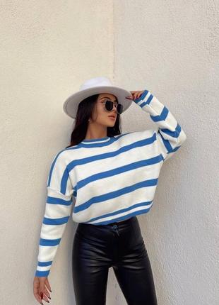 🌊🌊 укороченный свитер заполоска полоска розовый черный синий зеленый