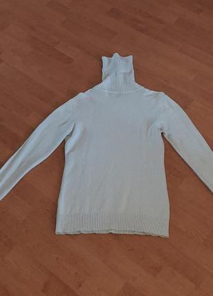 Білий теплий светр водолазка 42-444 фото