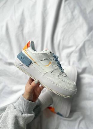 Кросівки nike air force 1 shadow white blue orange