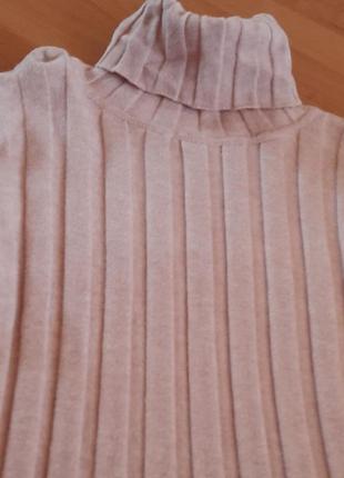 Кофта свитер розово пудрового цвета с воротником 42-442 фото
