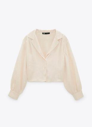 Zara коротка блуза сатин5 фото