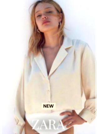 Zara коротка блуза сатин3 фото