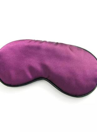 Удобная мягкая маска для сна—повязка на глаза, стильная классика (фиолетовый)2 фото