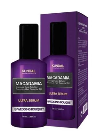 Kundal сироватка для волосся kundal pure natural system macadamia ultra serum макадамія, аромат wedding bouquet, 100 мл