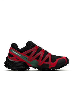 Хит продаж! мужские кроссовки salomon speedcross 3 black red4 фото