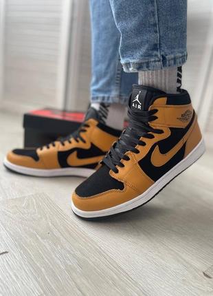 Мужские высокие кожаные кроссовки nike air jordan 1 #найк2 фото