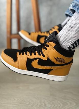 Мужские высокие кожаные кроссовки nike air jordan 1 #найк5 фото