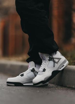 Кросівки nike air jordan 4 retro white black grey