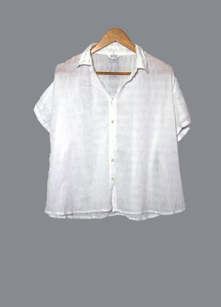 Белая блуза большого размера, жатка.  uk201 фото