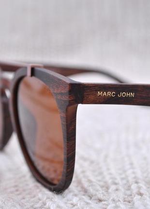 Фирменные большие солнцезащитные очки под дерево    marc john polarized mj07591 фото