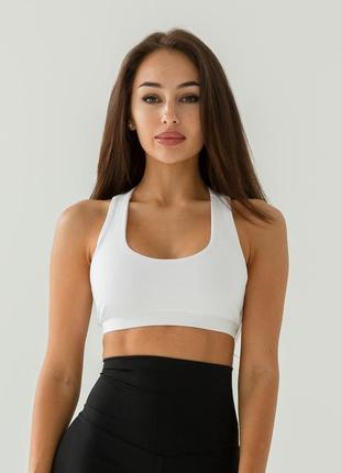 Якісний спортивний топ біфлекс, білий топ для спорту, фітнес топік
