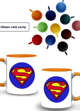 Кружка кольорова супермен дс (superman dc) (9762-1443-og) помаранчевий1 фото