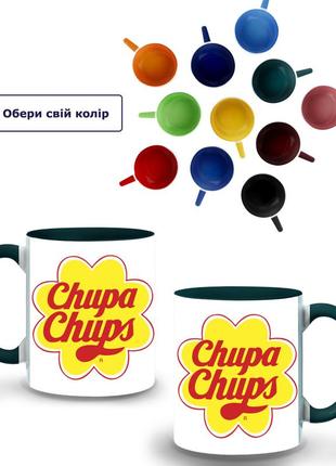 Кружка кольорова чупа чупс(chupa chups) (9762-1981-kg) темно-зелений