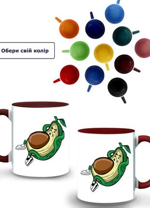 Кружка кольорова авокадо (9762-2030-brg) бордовий