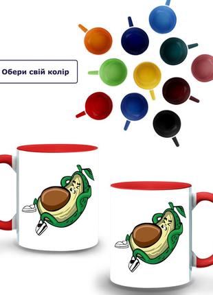 Кружка цветная авокадо (9762-2030-rd) красный1 фото