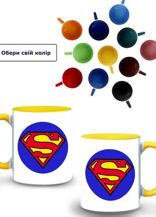 Кружка кольорова супермен дс (superman dc) (9762-1443-sy) жовтий1 фото