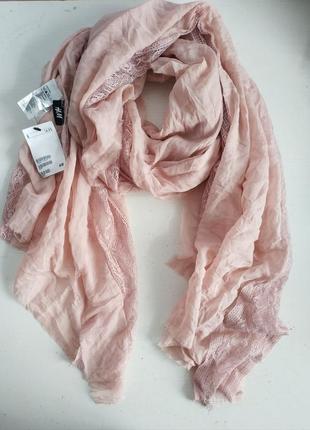 Нюанс! жіночий шарф шарфик з мереживом шведського бренду h&m
