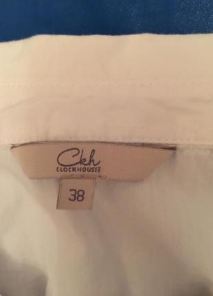 Белая летняя нарядная блузка-рубашка 100% хлопок, размер 38, замеры смотрят на фото6 фото