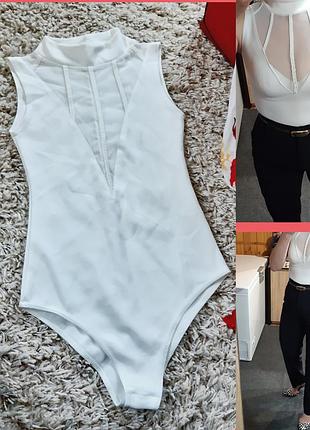 Красивый белый боди , boohoo,  p. 34-36
