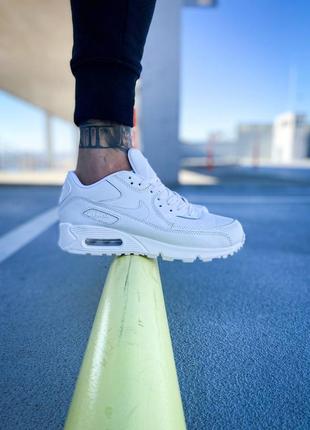 Кросівки nike air max 90 leather "all white"5 фото