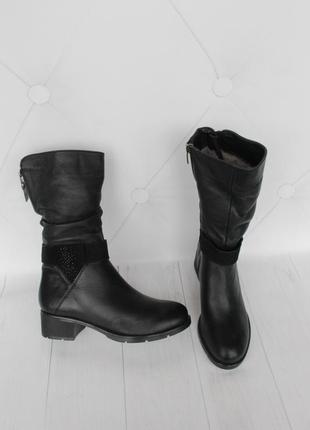 Зимові шкіряні чоботи, напівчоботи, черевики 37 розміру