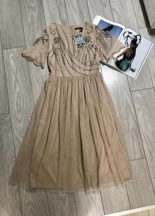 Вишукана ошатна сукня з паєтками і фатиновою спідницею від boohoo p.10 / m