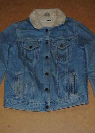 Topshop чоловіча sherpa джинсовці джинсова куртка на хутрі