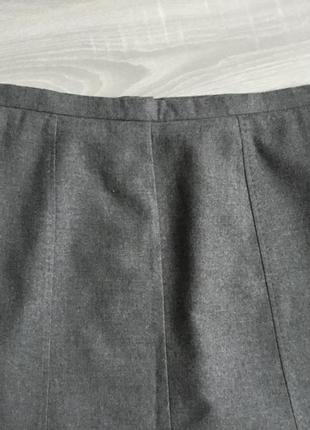 Серая юбка клиньями  на подкладке в составе шерсть2 фото