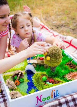 Ігровий дитячий в'язаний килимок ручної роботи