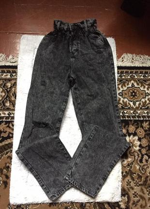 Джинсы мом серые