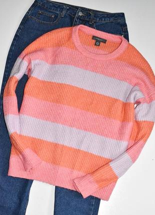 Primark класный теплый свитер в цветную полоску