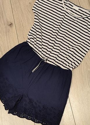 Комбинезон комбинированный трикотаж батист вышивка кружево