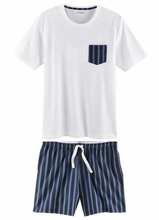 Річний комплект піжама чоловіча домашній костюм livergy німеччина, футболка шорти3 фото