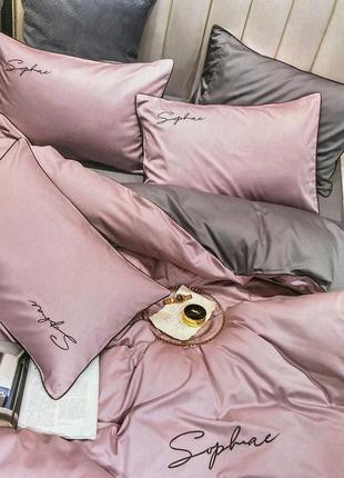 Комплект качественного постельного белья из сатина евро размер 200*220 см2 фото