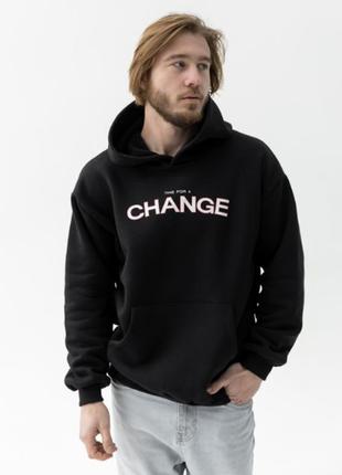 Худі чоловіче oversized "change" gbi чорний р. s/m (13418-м)