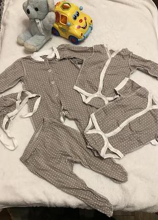 Костюм:чоловічок,боді довгий рукав,штани,боді короткий рукав,шапка на 0-1-2-3-4-5 місяців,бавовна 56 розмір,комплект для новонароджених/немовлят