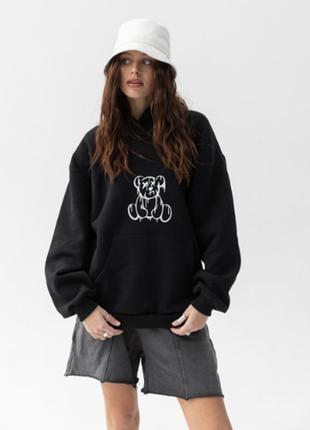 Худи женский oversized "bear" gbi черный р. s/m (13418-ж)