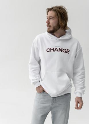 Худи мужской oversized "change" gbi белый р. s/m (13418-м)