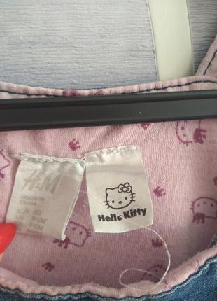 Джинсовый комбинезон h&amp;m 80-86р. hello kitty.6 фото