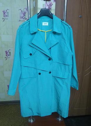 Легкий бірюзовий тренч плащ soothing р. м/l/xl (корея)