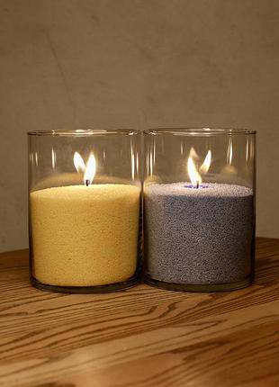 Набір свічок жовто-блакитний 2 шт 21 см