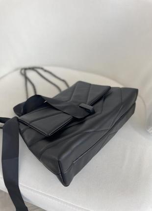 Класна жіноча чорна сумка клатч на плече сумочка з бантиком7 фото