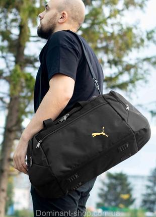 Мужская спортивная сумка дорожная  p tales yellow черная для поездок и тренировок вместительная на 36 литра7 фото
