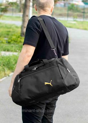 Мужская спортивная сумка дорожная  p tales yellow черная для поездок и тренировок вместительная на 36 литра9 фото