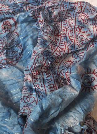 Шарф индийский шаль шарфик палантин деми индия будда ом2 фото