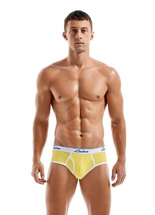 Мужские брифы lanvibum классического кроя. цвет: желтый