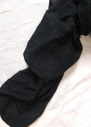 Весенний черный с переливами шарф шаль шарфик палантин деми3 фото